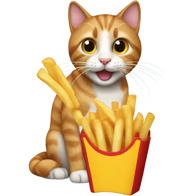 Cat eating fries emoji
