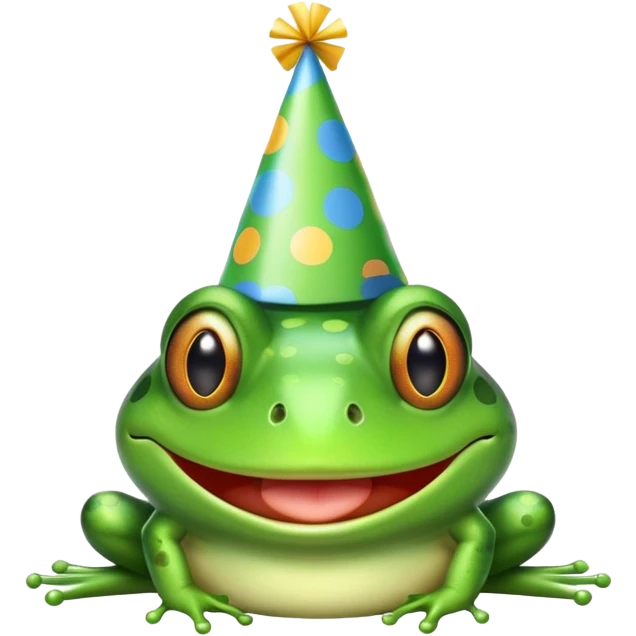 Frog with a party hat emoji