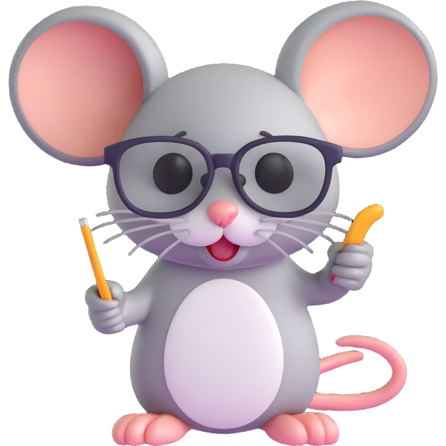 cute mouse wearing glasses emoji