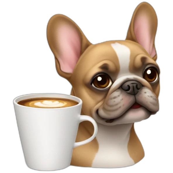 frenchie drink coffee emoji