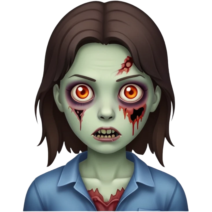 brunette zombie girl emoji