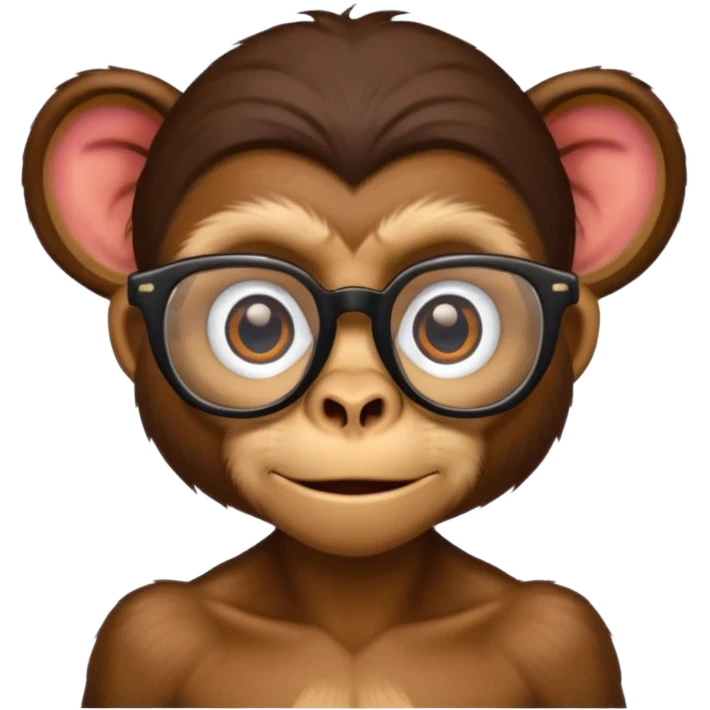 spider monkey with glasses emoji