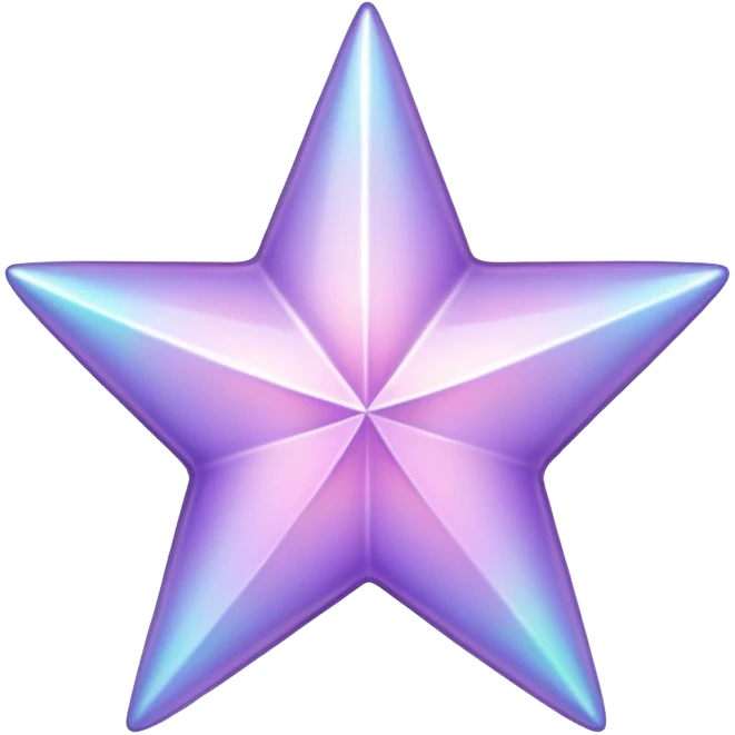 Shiny Iridescent pastel purple star emoji