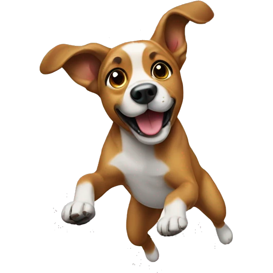 Dog doing a backflip emoji