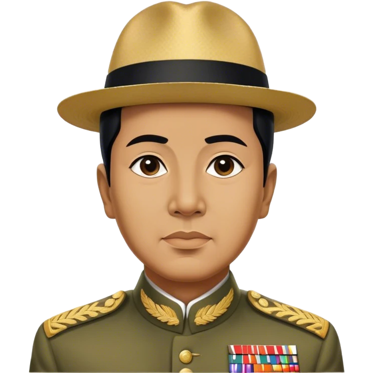​Cinematic Realistic Portrait of Sukarno, depicted in a lifelike, realistic style based on his iconic portrait, showcasing his thoughtful, charismatic expression in period attire, rendered with detailed textures and warm, evocative lighting that captures his pioneering spirit and national pride, emoji
