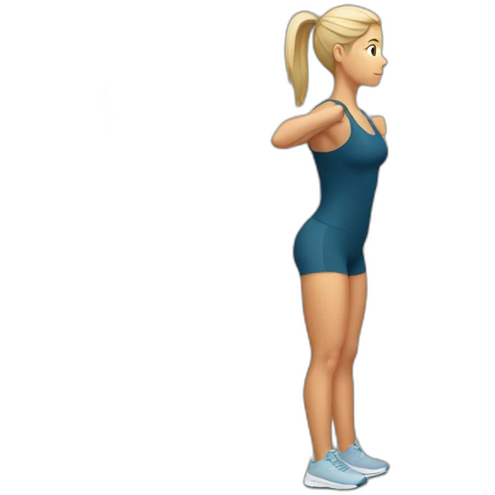  woman doing squats whith only leg emoji