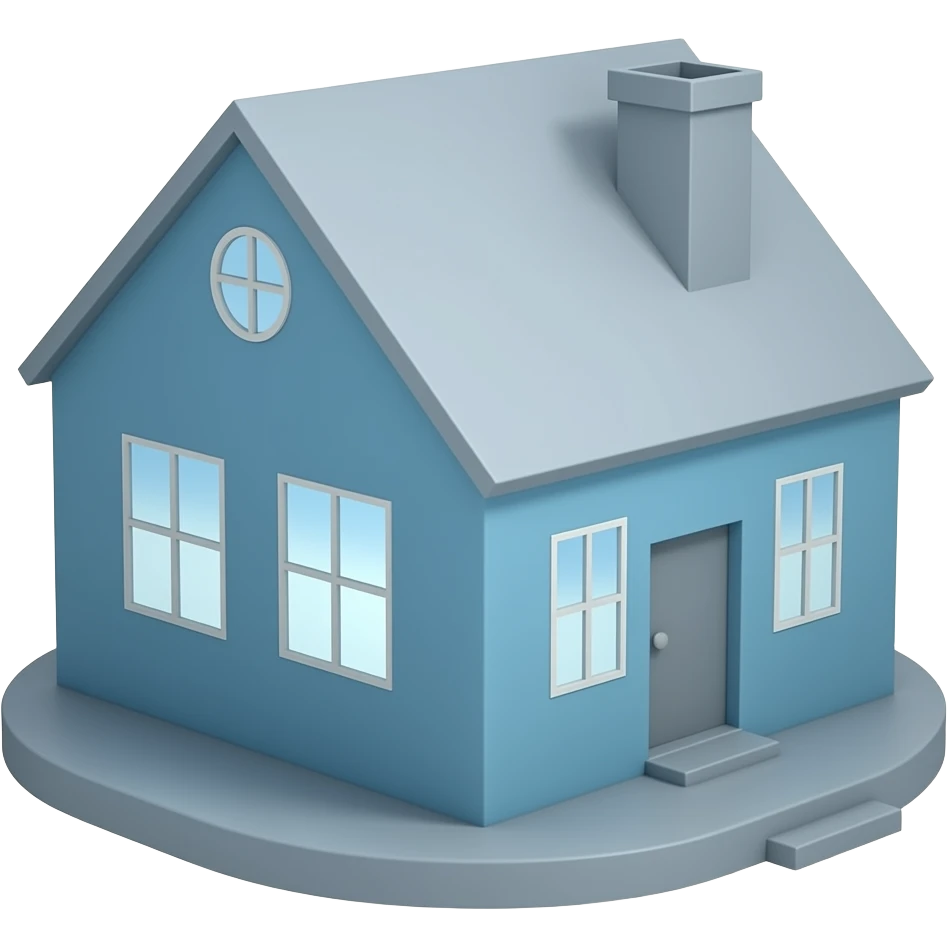 a House Emoji in blue grey emoji