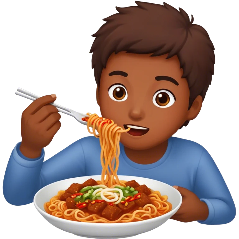 eating spicy buldak noodles  emoji