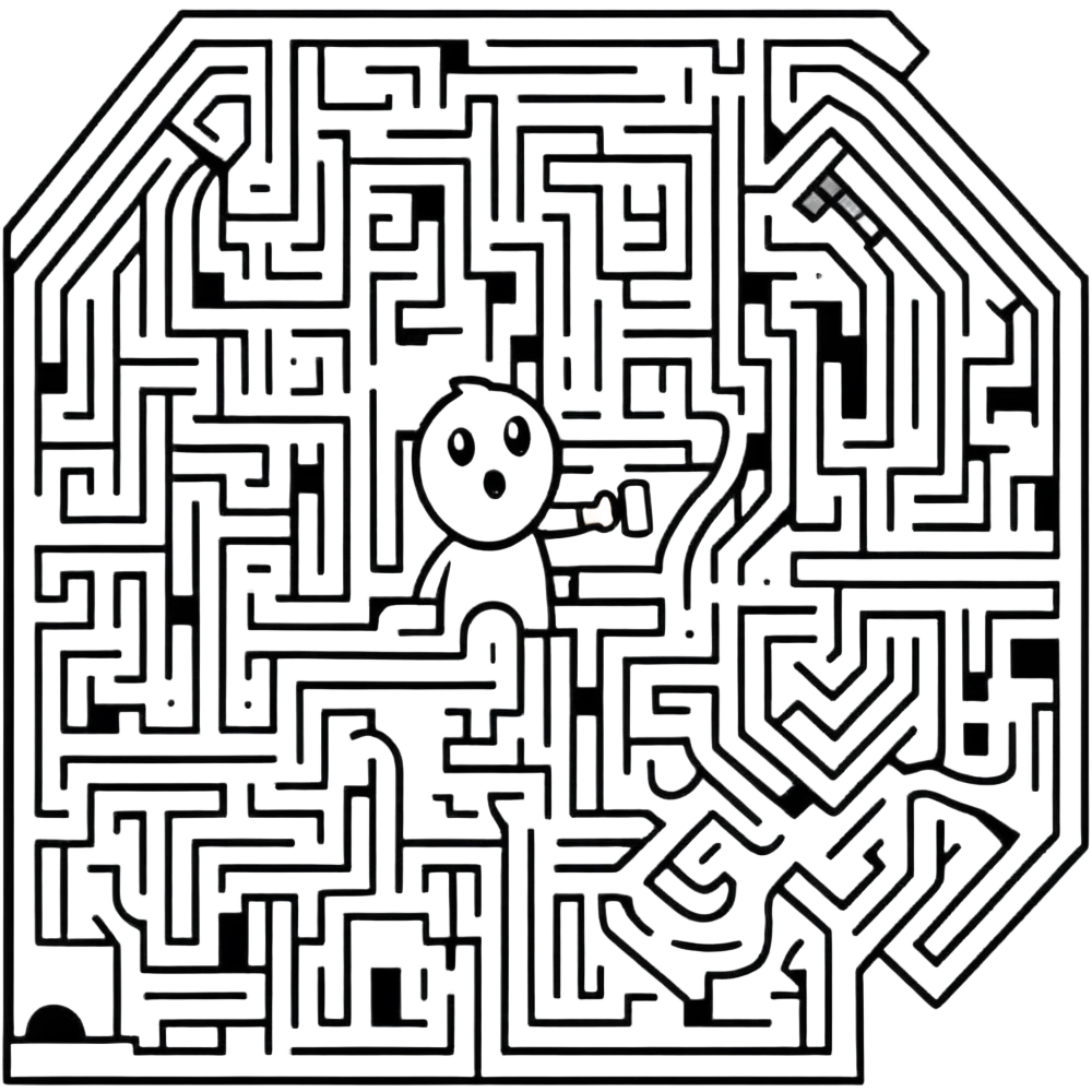 character lost in a maze emoji