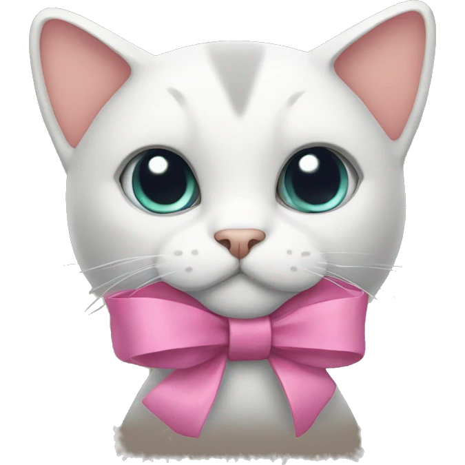 A cat with a bow emoji