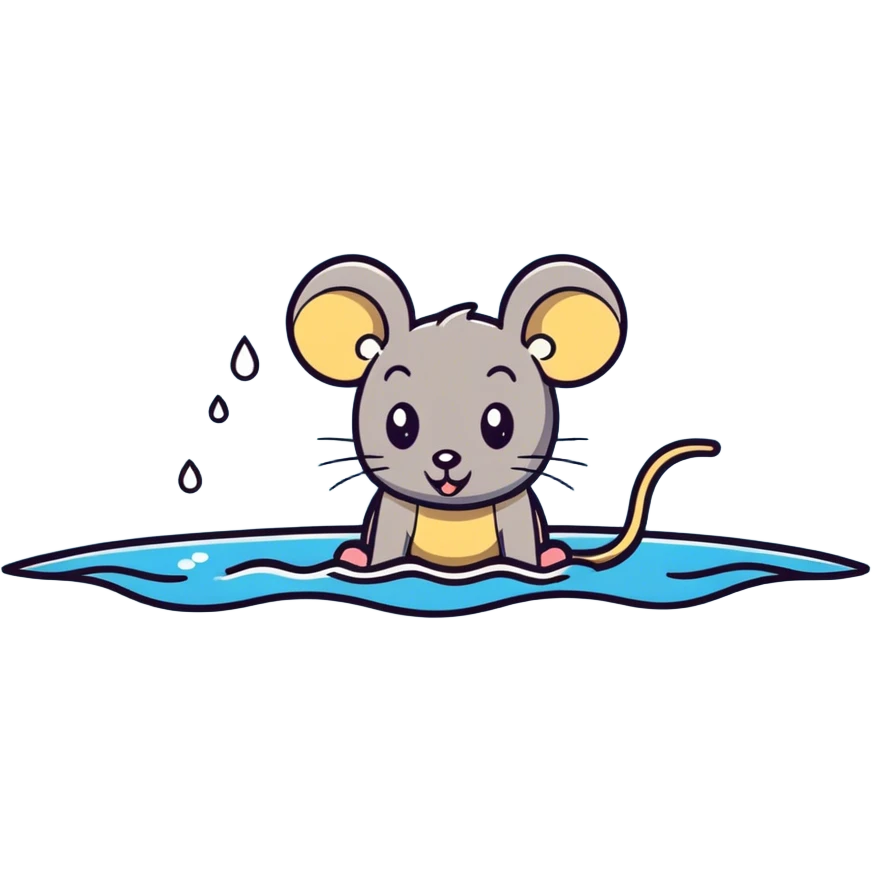Mouse swimming emoji