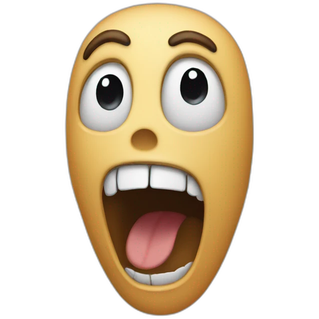 SCREAM FACE WITH HAND ROCK SIGN emoji