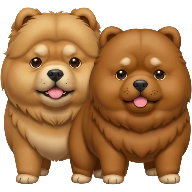 Dois chow chow brincando emoji