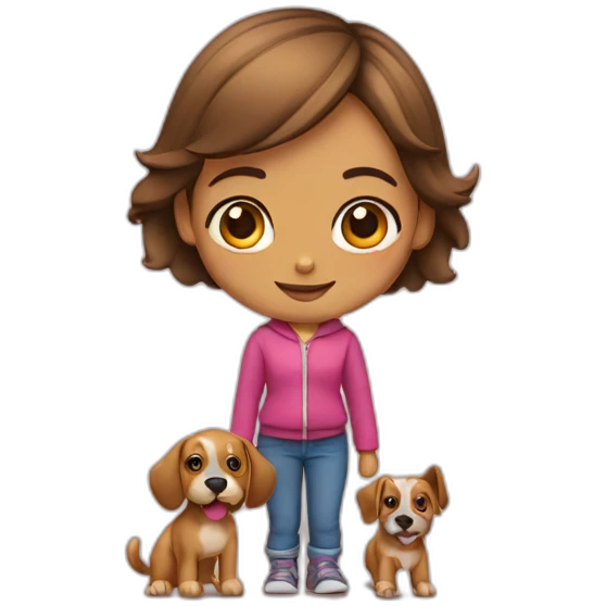 Niña con perro emoji