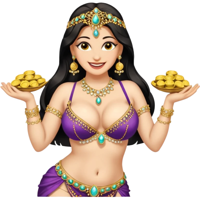 naked bellydancer with very massive naked breasts, giant cleavage emoji