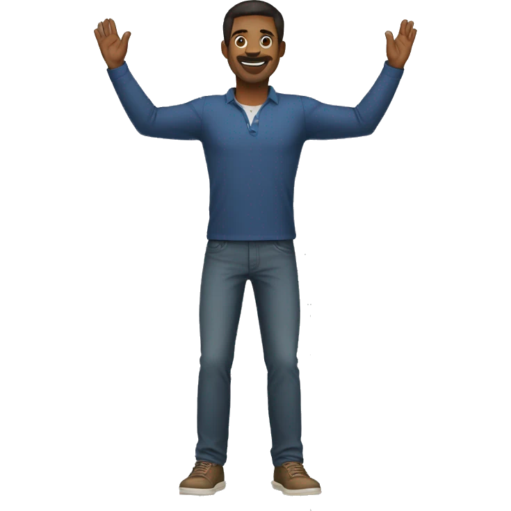 American man (full-body) (both arms raised) emoji