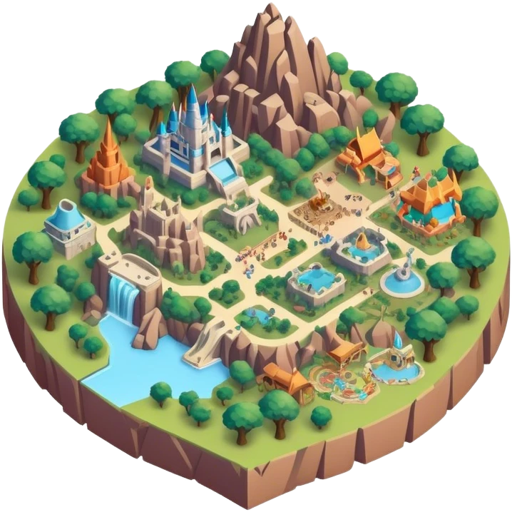 Disney World animal kingdom isometric emoji