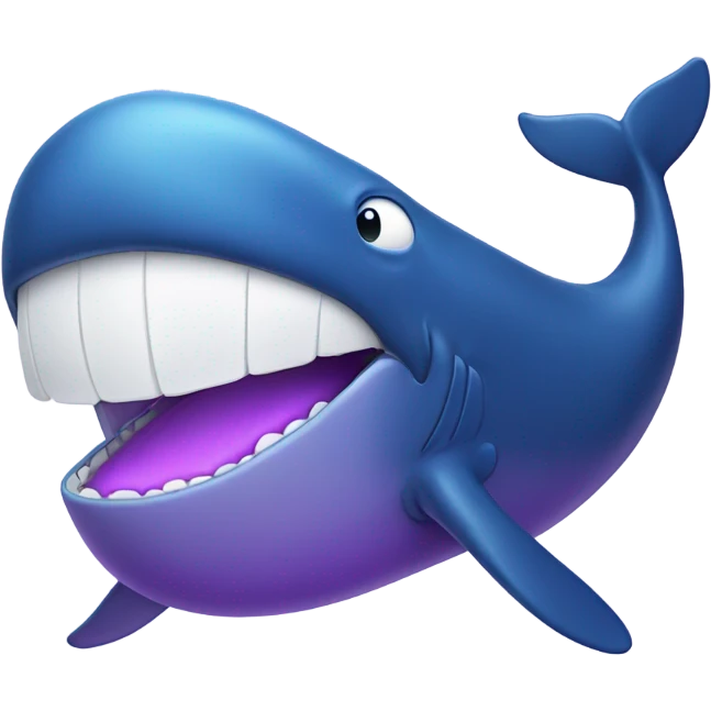 Blue whale purple, open mouth emoji