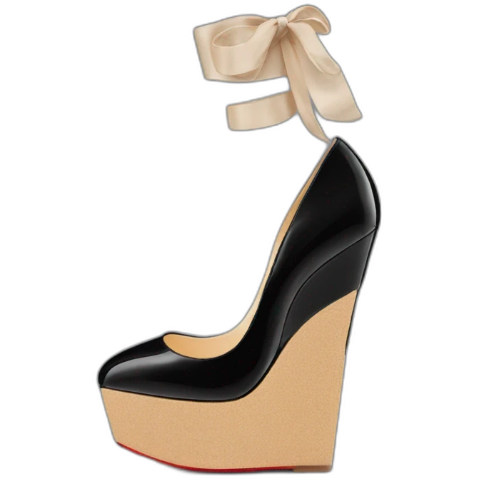 WEDGE LOUBOUTIN black PATENT emoji