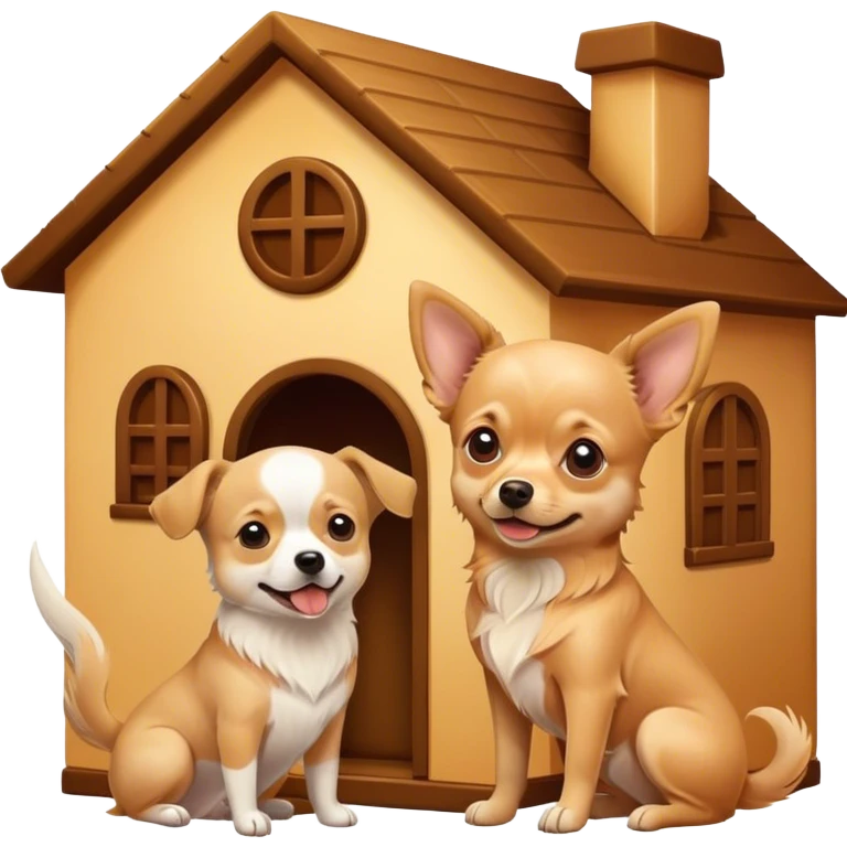 Two dogs in the house  emoji