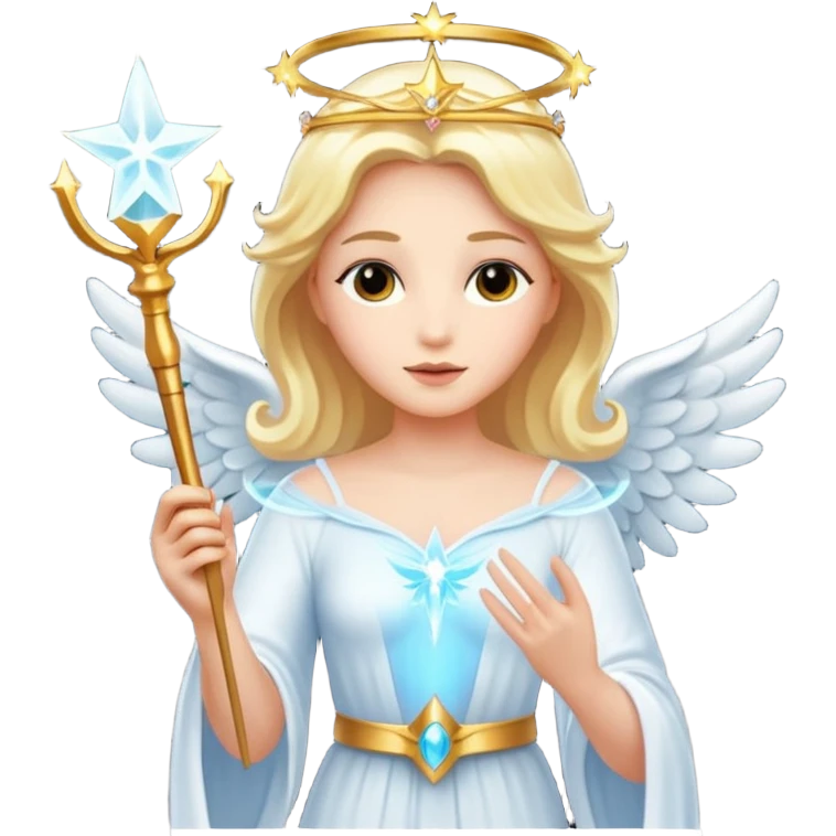 Angel Queen made of light with wand emoji