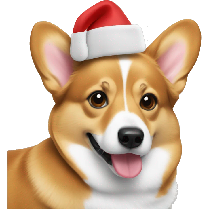 Corgi in a Christmas hat emoji