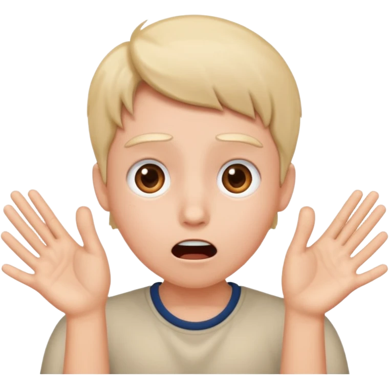 Shocked face with nub hands emoji