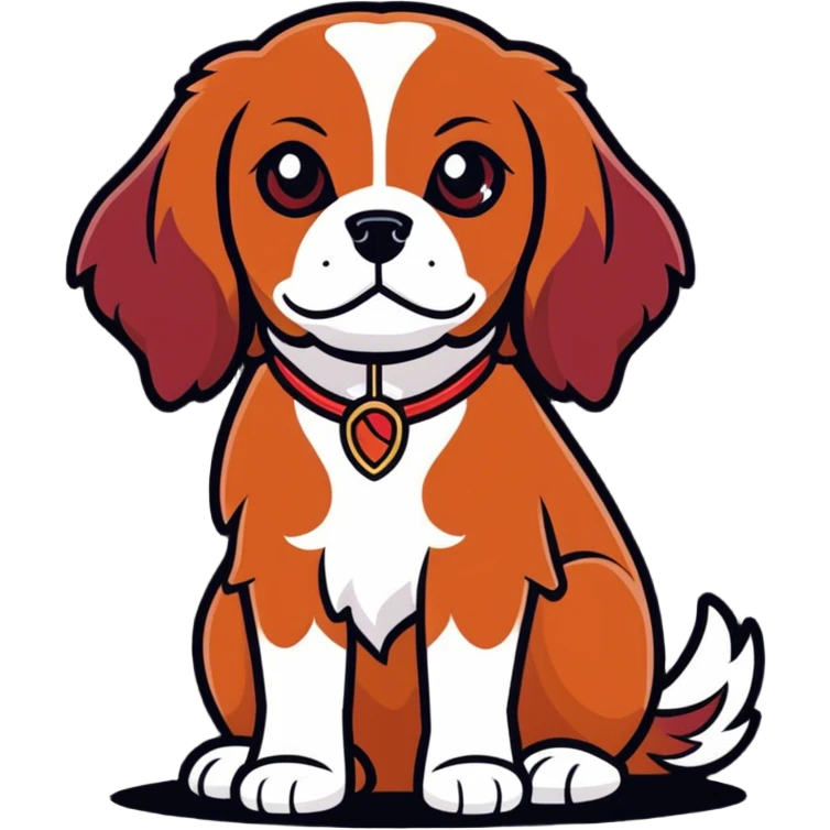 Ruby cavalier King Charles  emoji