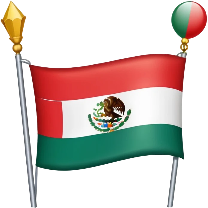 Mexican flag with festive decorations, representing Mexican Independence Day emoji