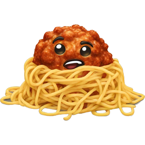 spaghetti with meatballs look emoji