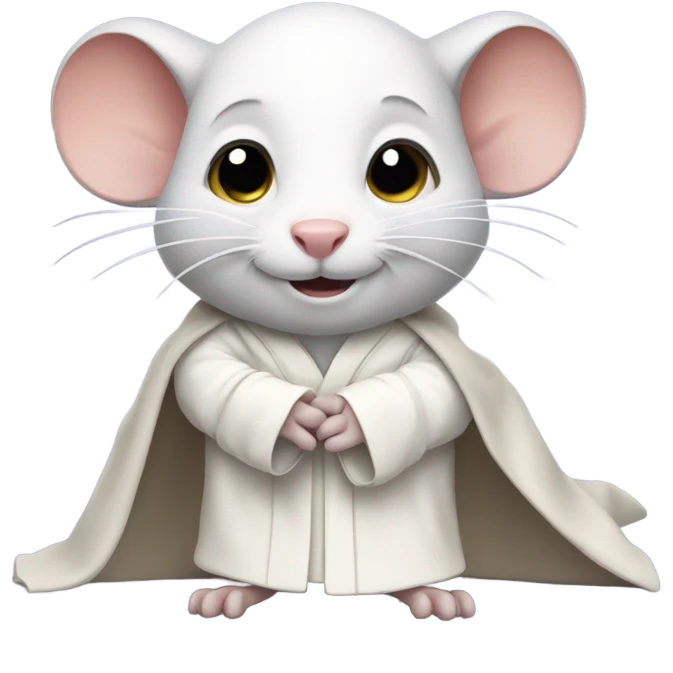 Rat wearing a white robe emoji