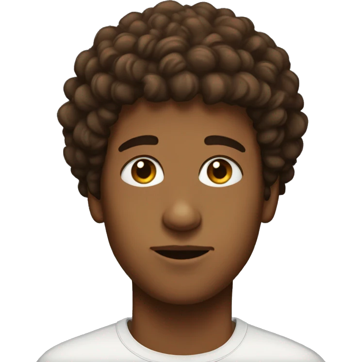 a teenager with brown jewfro doing a side eye emoji