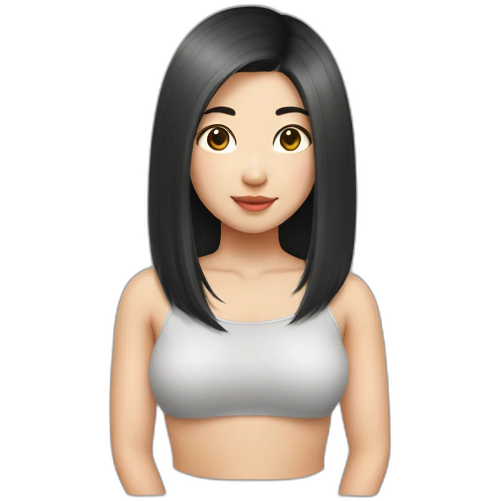 bob hair asian girl chubby emoji