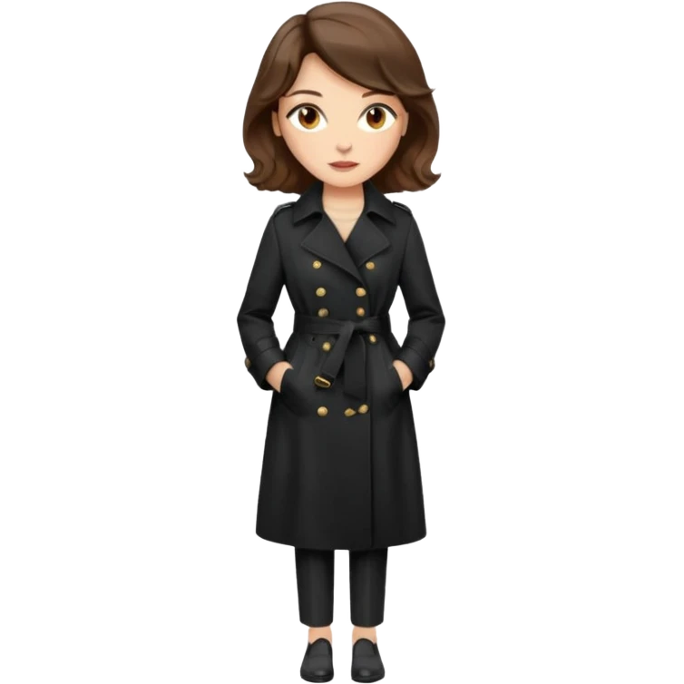 Dalgalı saçlı, hafif perçemli; kehribar gözlü, küçük kalkık burunlu ve dolgun dudaklı. Oval yüzlü, çıkık elmacık kemikli. Omuzları geniş, beli ince, kalçası dolgun. Old money tarzında, siyah trençkot ve kumaş pantolon seven, dikkat çekici bir kadın. emoji