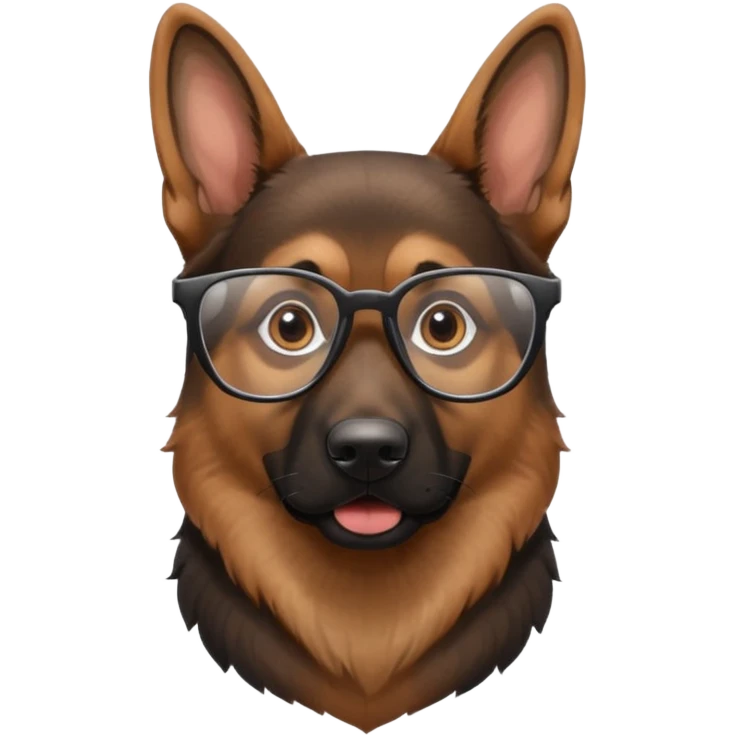 German sheeper with glasses emoji