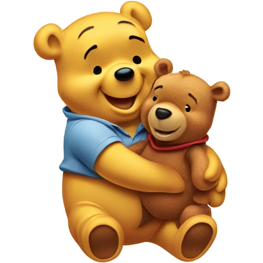 winnie the pooh and his teddy bear emoji