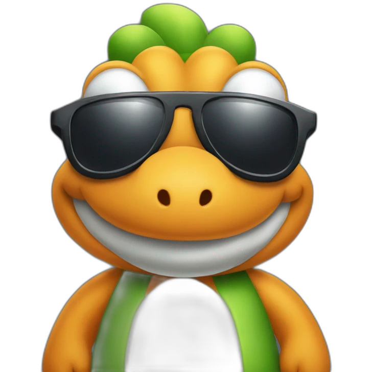 yoshi from super mario with sunglasses emoji