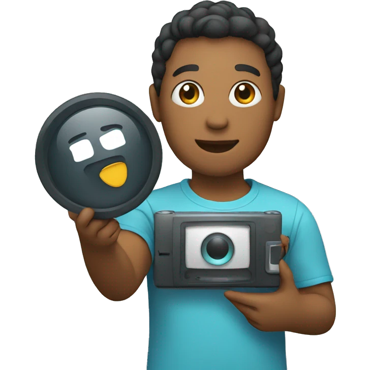 AI holding a video icon emoji