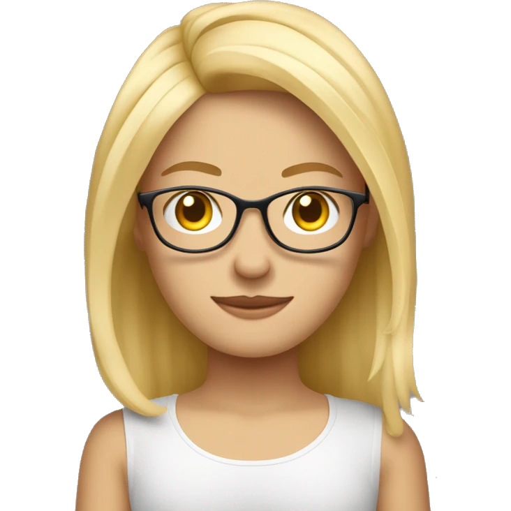 Blonder junge schulterlange haare dünn mit Brille beim Yoga  emoji