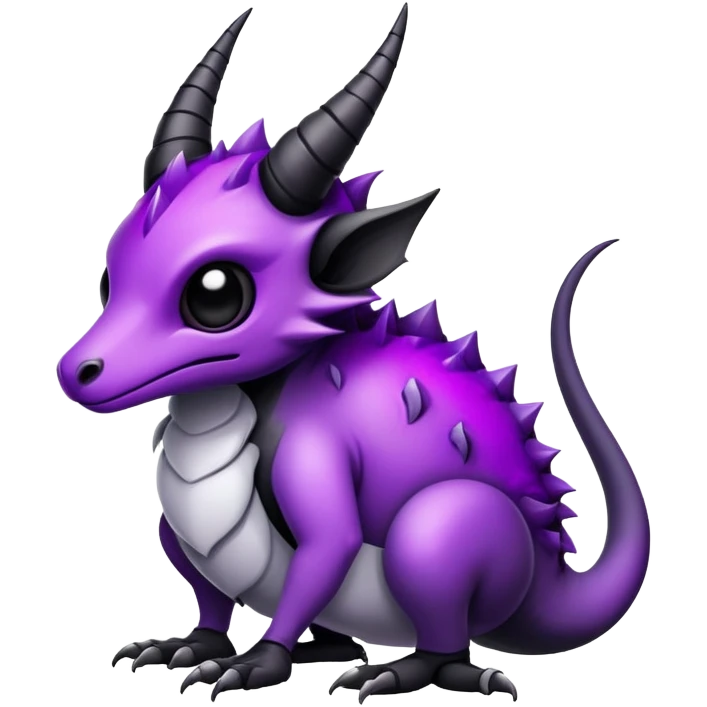  bright gothic purple black white grey exotic Fakémon-Pokémon-Vernid-creature emoji
