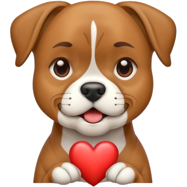 Boxer dog with heart  emoji