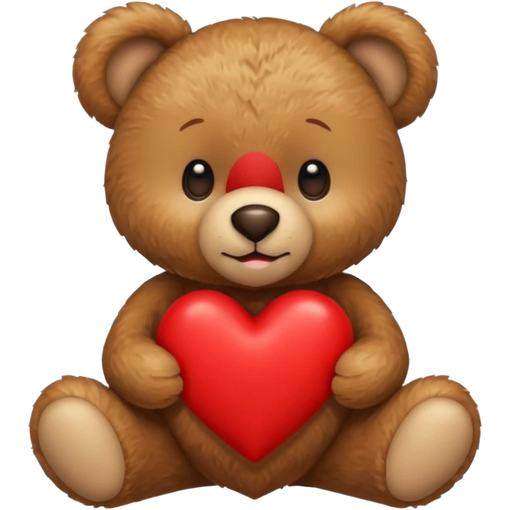 Teddy bear with a heart in her arms emoji