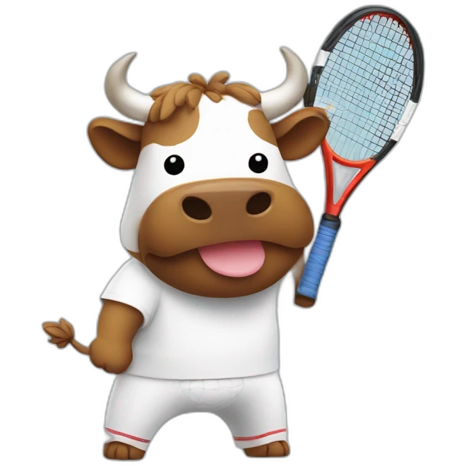 Kawaii Spanish bull tennis player emoji