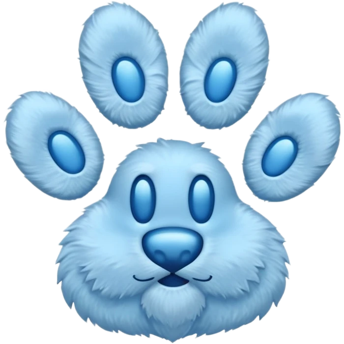 a pastel blue pawprint emoji