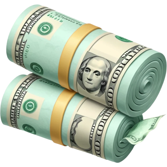100$ dolar roll to sniffing coke emoji