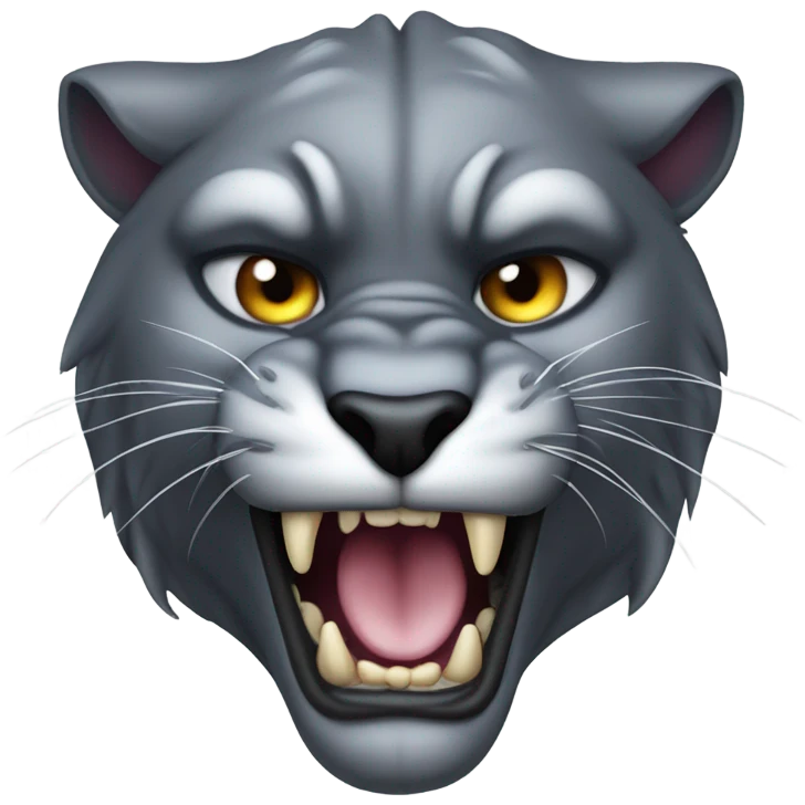 FIERCE ROARING GRAY PANTHER HEAD emoji