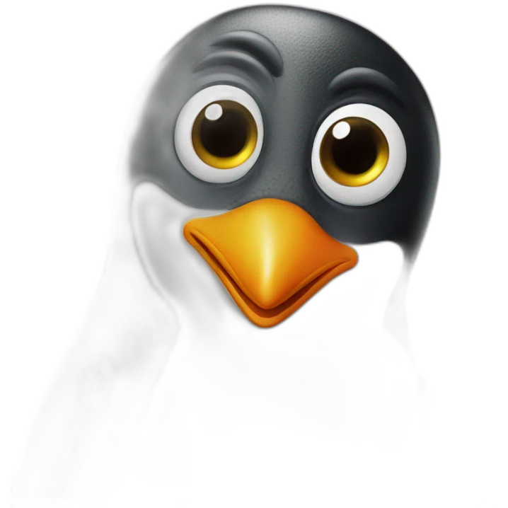 Crazy penguin studing emoji