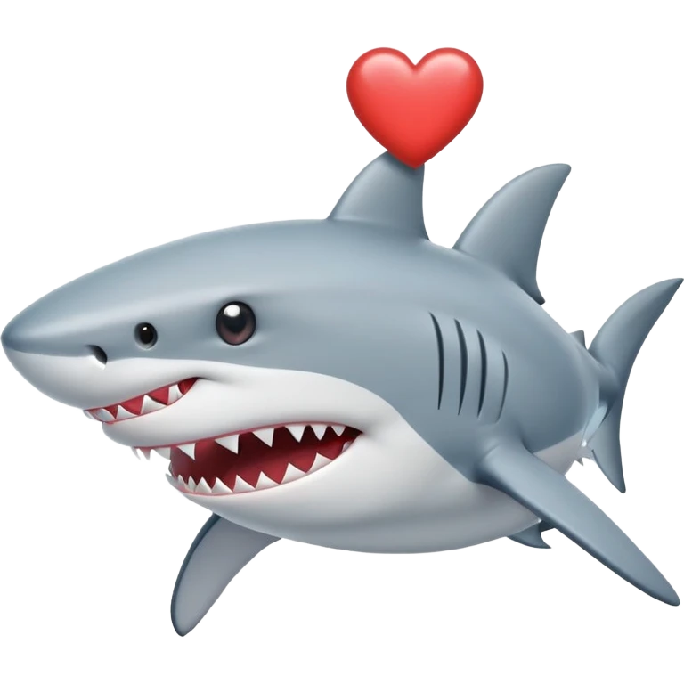 shark with a heart hat emoji