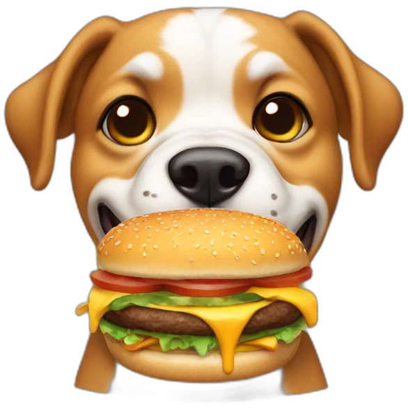 Dog having a burger  emoji