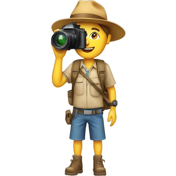Tourist avec appareil photo emoji